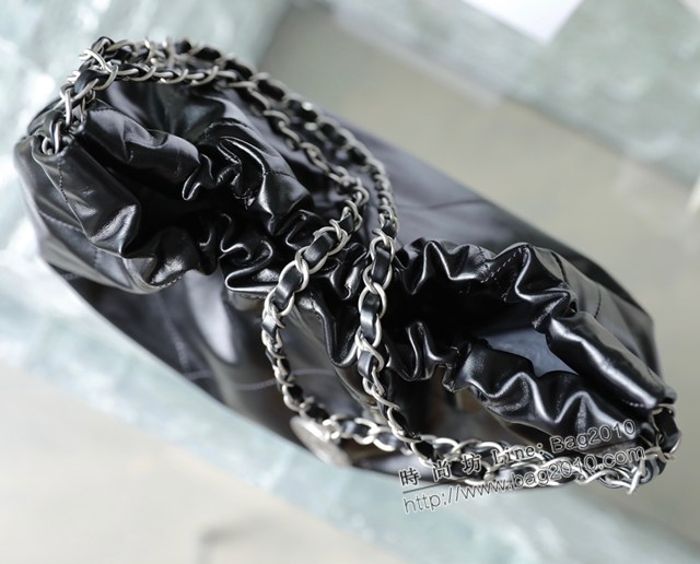 Chanel專櫃新款火爆中號22bag包購物袋 香奈兒收納袋黑色原廠小羊皮鏈條肩背手袋手提袋 djc5255